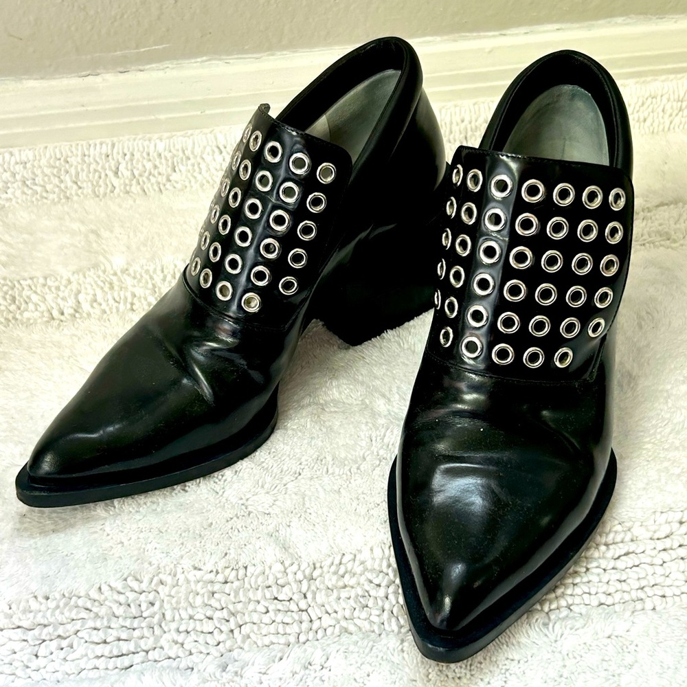 GREAT CONDITION (SEE PICS) JILL SANDER BOOTIES/40IT-9US/ITALY/BLACK LEATHER